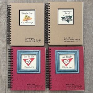 Set of 4 Spiral Journals Health, Wishes and Homeowners
